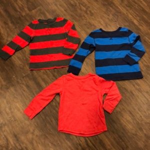 3 long sleeves waffle tees, size 3T, 3-pack